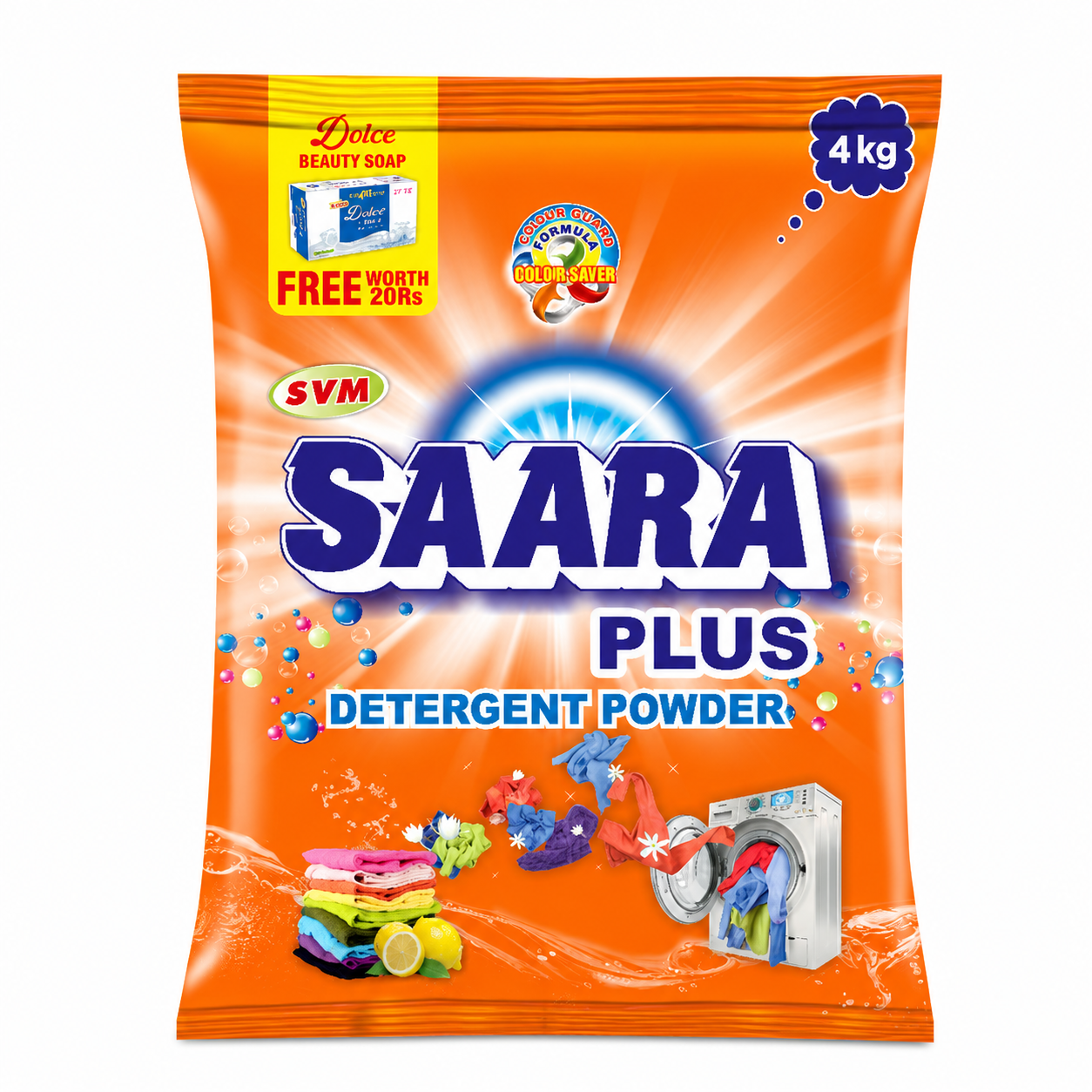 Saara plus 4kg detergent pack