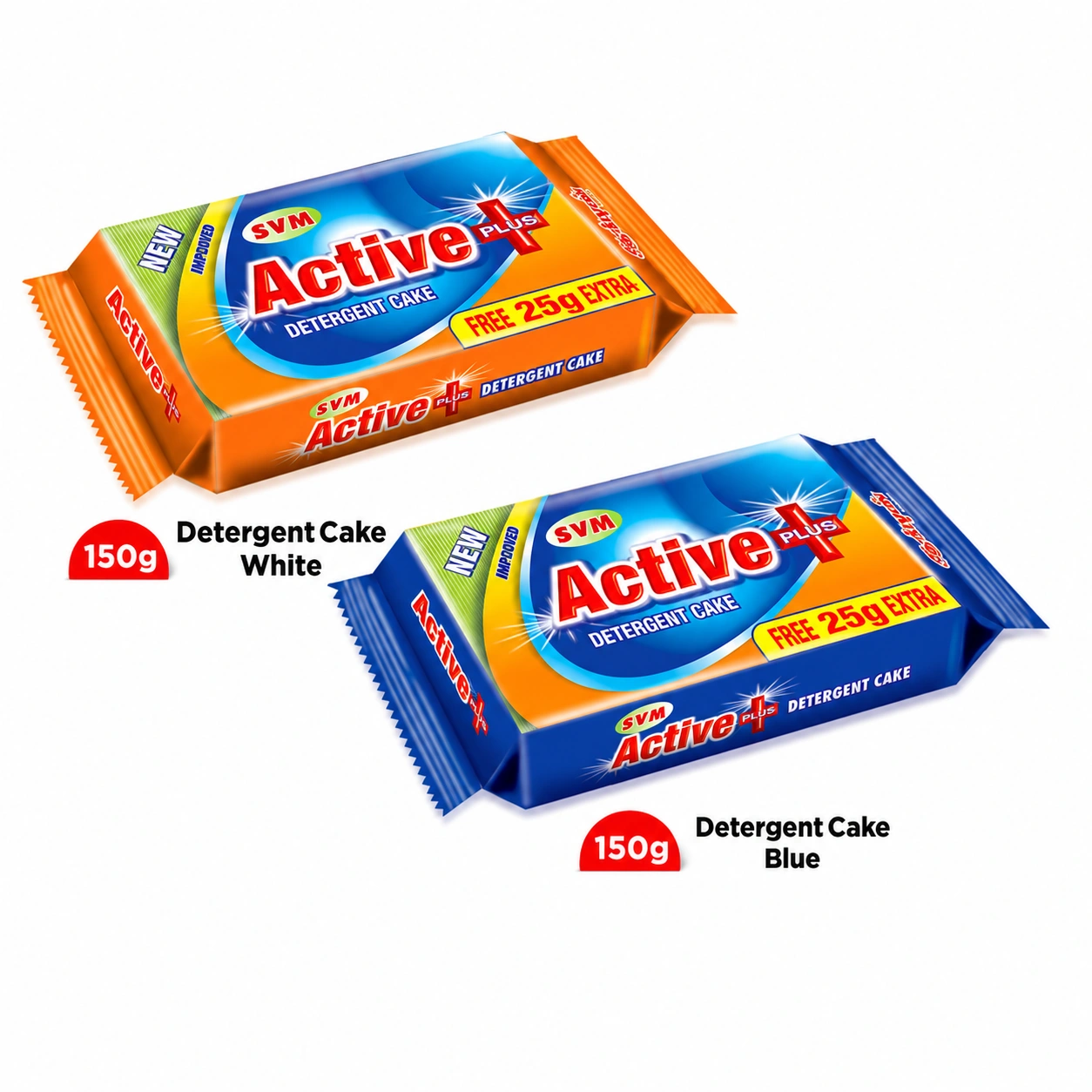 Active Plus Detergent Cake White & Blue - 150 g